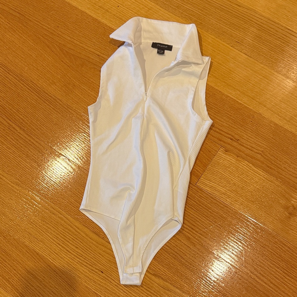 Primark White Collared Bodysuit